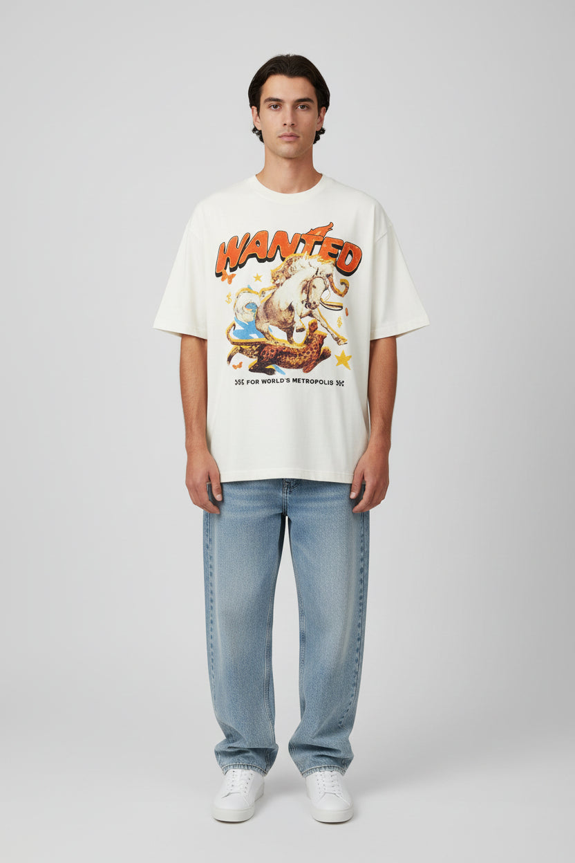 Hidden Hero Wanted Graphic T-shirt - Off White