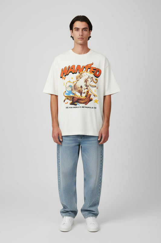 Hidden Hero Wanted Graphic T-shirt - Off White