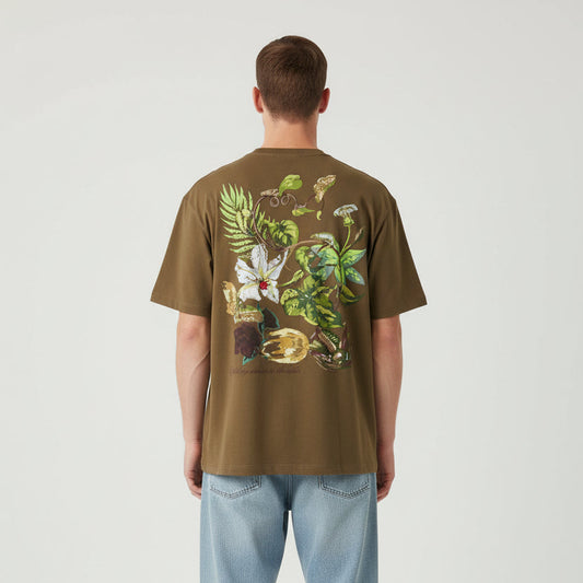 Hidden Hero Bloom in Silence Graphic T-Shirt - Khaki